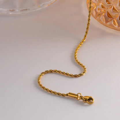 [Royal&Vicky]Calle Rope Chain Gold Necklace