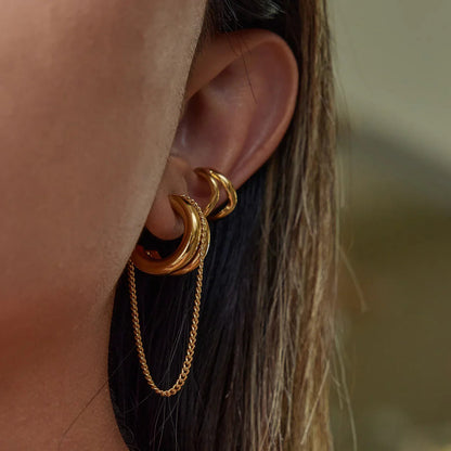 [Royal&Vicky]Galilea Link Chain Hoops