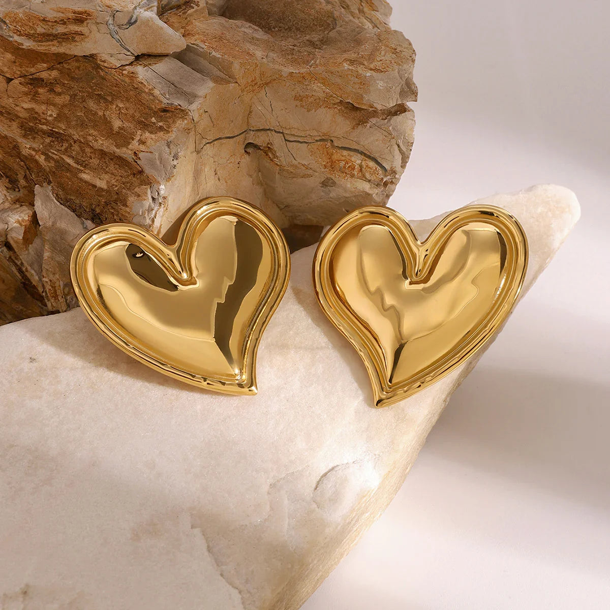 [Royal&Vicky]Liora Gold Heart Earrings