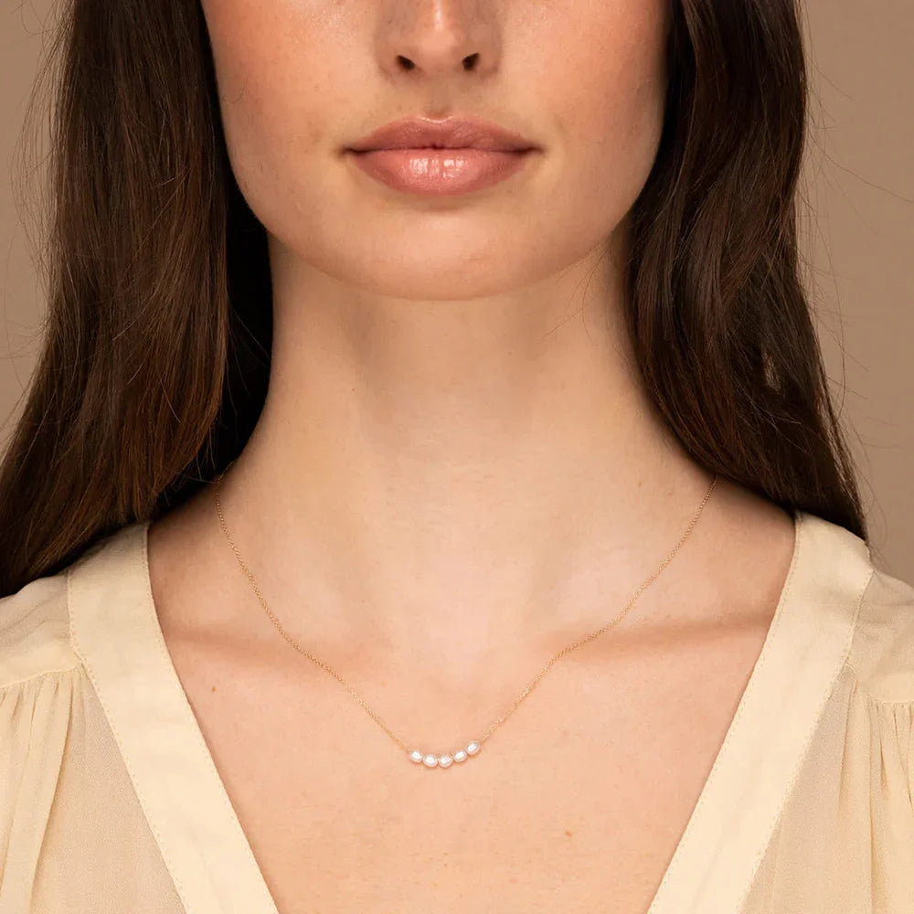 [Royal&Vicky]Elle Gold Pearl Necklace