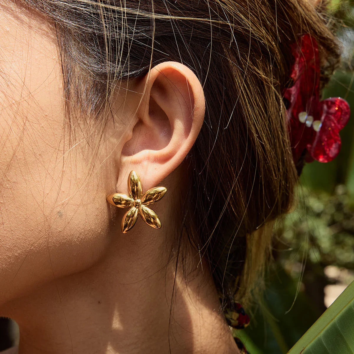 [Royal&Vicky]Monica Floral Gold Earrings