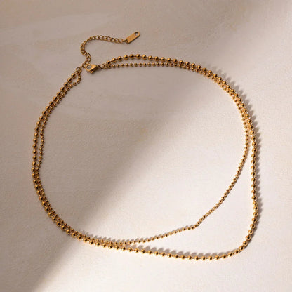 [Royal&Vicky]Layered Ball Chain Necklace