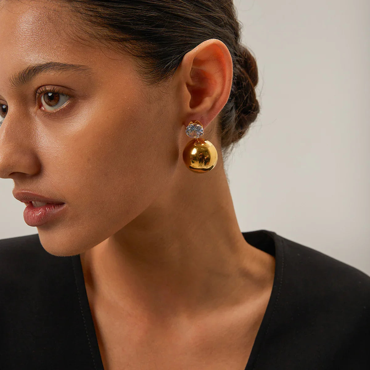 [Royal&Vicky]Gretta Gold Earrings