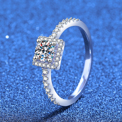 [Leaves]DAINTY SUGAR-CUBE MOISSANITE RING
