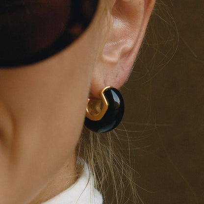 [Royal&Vicky]Lexi Chunky Enamel Hoops