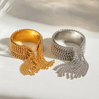 [Royal&Vicky]Krystelle Gold Quastenring