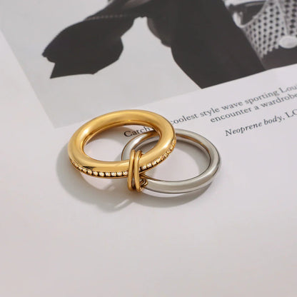[Royal&Vicky]Claire Two Tone Ring Stack