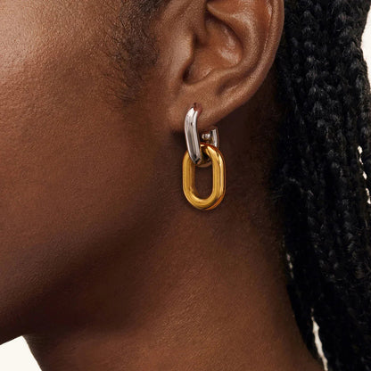 [Royal&Vicky]Taylor Two Tone Double Hoops
