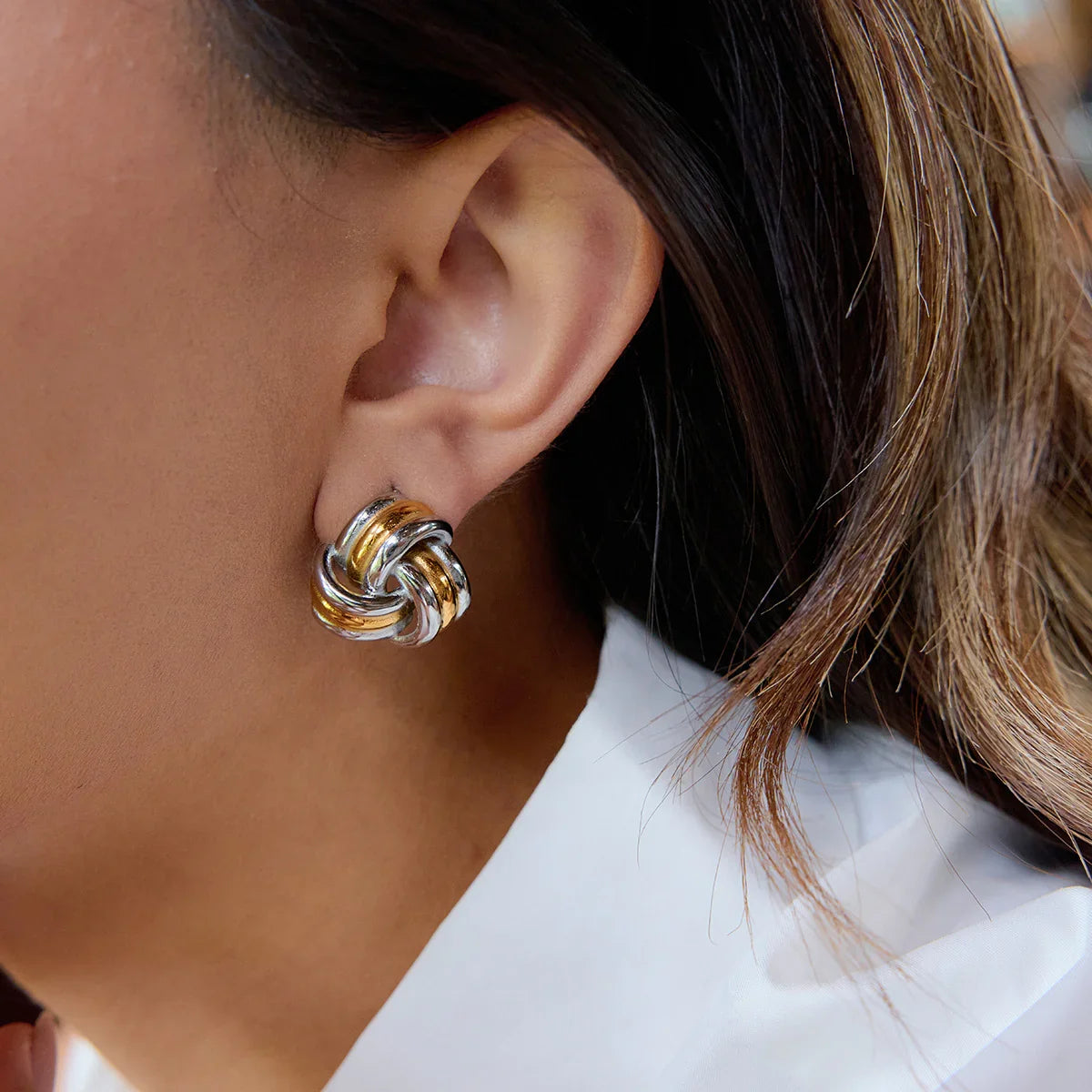 [Royal&Vicky]Avielle Chunky Gold Knot Earrings