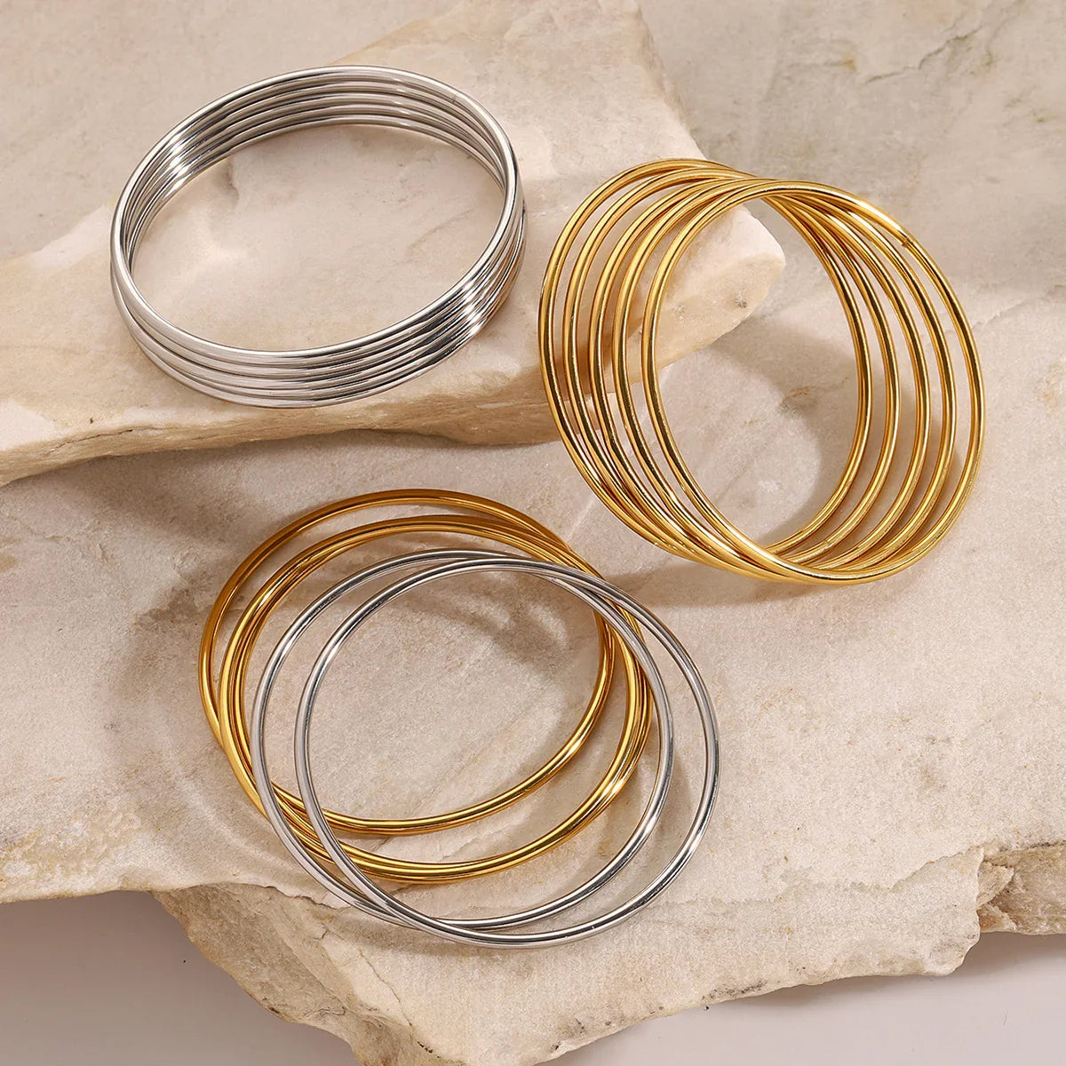 [Royal&Vicky]Shannon Gold Bangle Set