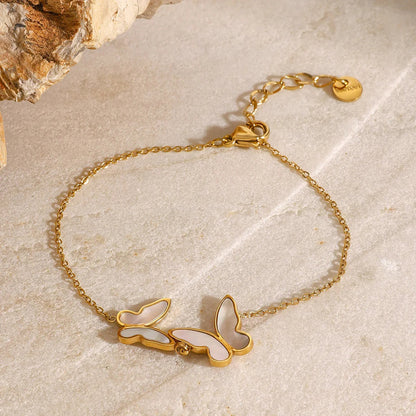 [Royal&Vicky]Blaire Butterfly Pearl Bracelet