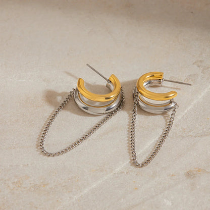 [Royal&Vicky]Galilea Link Chain Hoops