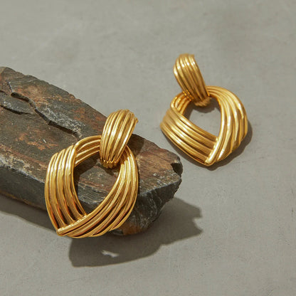 [Royal&Vicky]Selma Gold Knot Earrings
