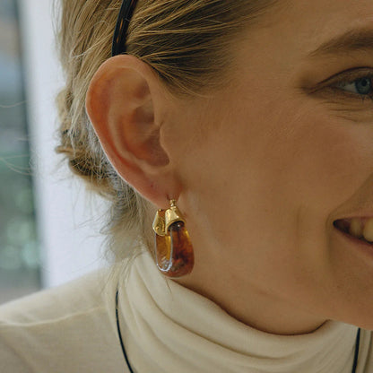[Royal&Vicky]Leighton Chunky Enamel Hoops