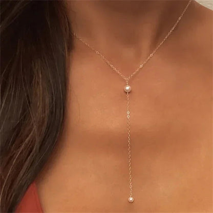 [Royal&Vicky]Beatrice Pearl Tassel Necklace