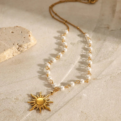 [Royal&Vicky]Apollo Sun Pearl Necklace