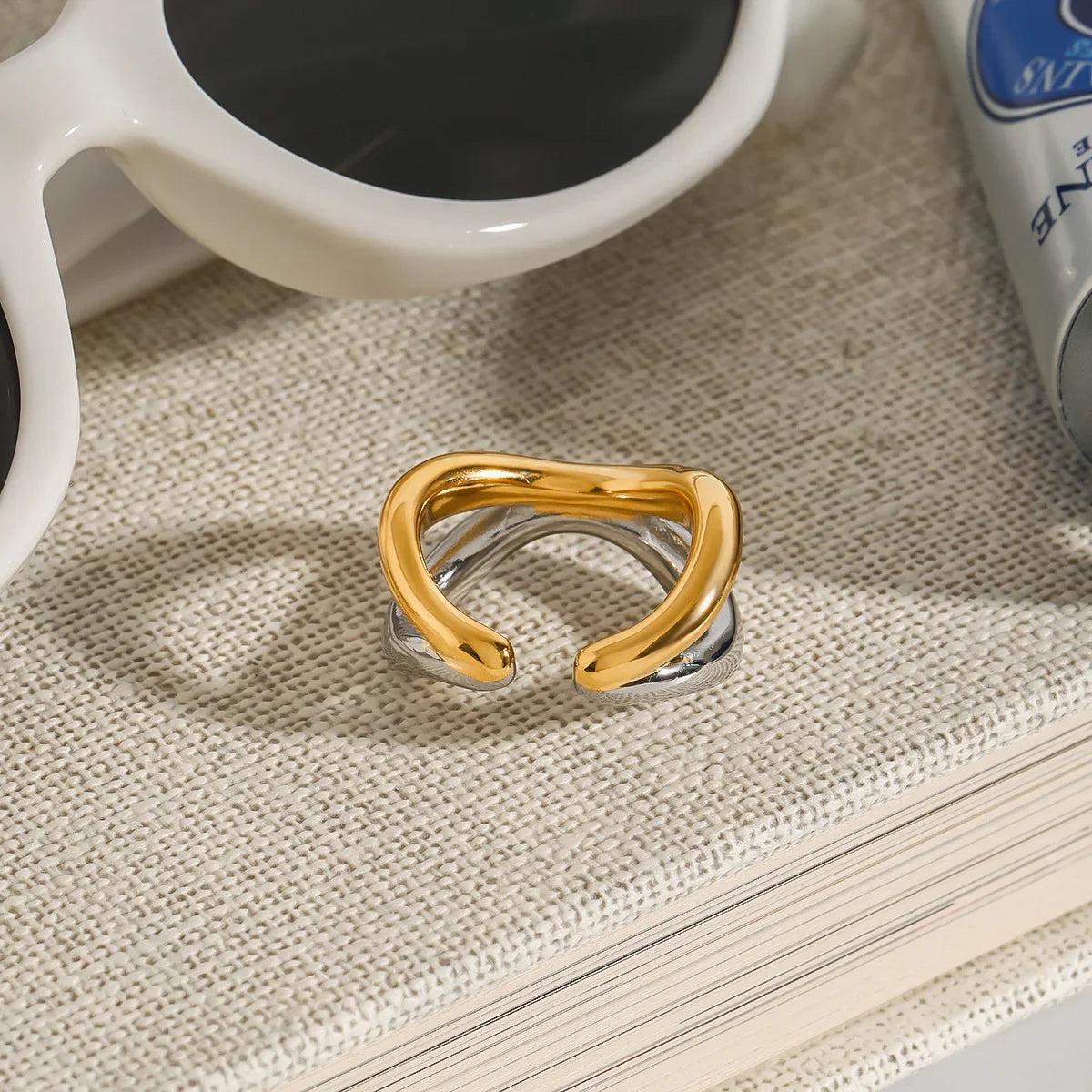 [Royal&Vicky]Deanna Gold Intertwined Ring
