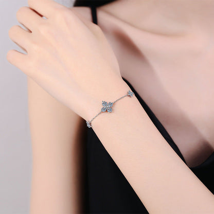 [Leaves]CLOVER LUCKY CHARM MOISSANITE BRACELET