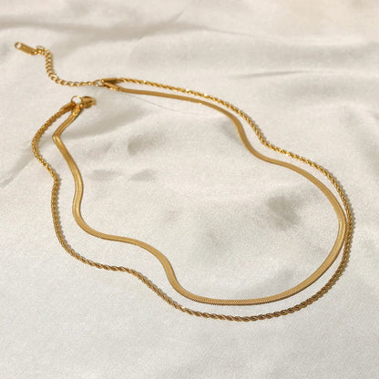 [Royal&Vicky]Hailey Layered Gold Chain Necklace
