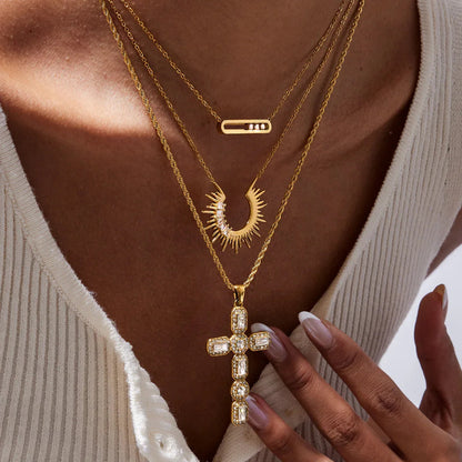 [Royal&Vicky]Evangelina Diamond Cross Necklace