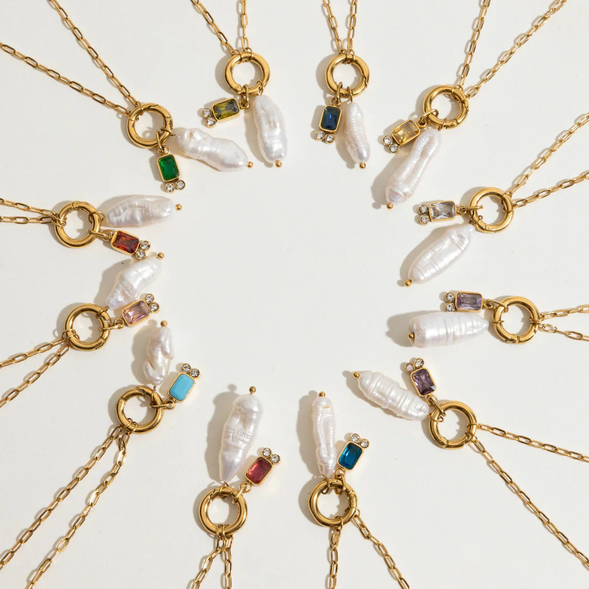 [Royal&Vicky]Caitlin Birthstone Pearl Necklace