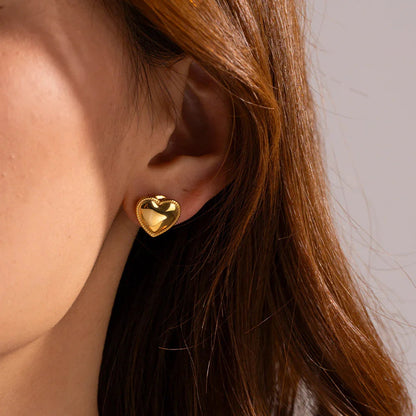 [Royal&Vicky]Ruth Heart Gold Earrings