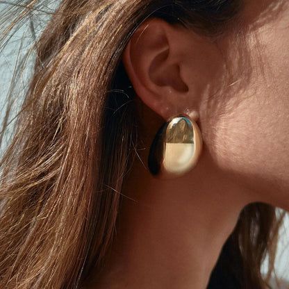 [Royal&Vicky]Carrie Chunky Bean Gold Earrings