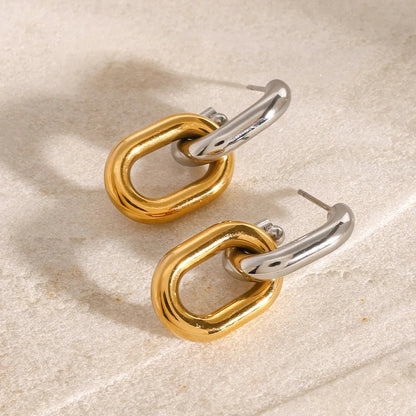 [Royal&Vicky]Taylor Two Tone Double Hoops