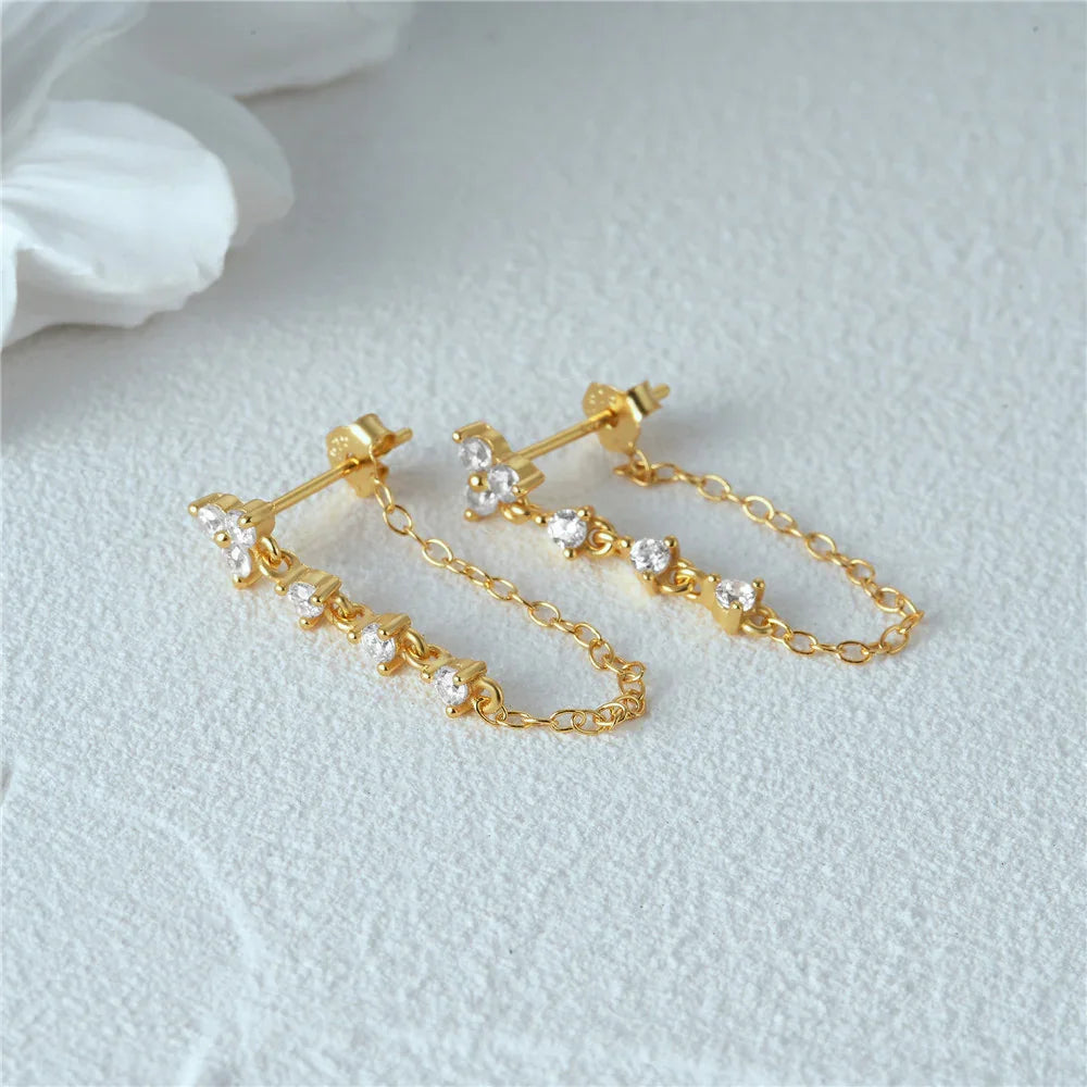 [Royal&Vicky]Daniella Diamond Chain Stud