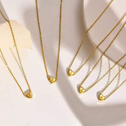 [Royal&Vicky]Heart Initial Gold Necklace