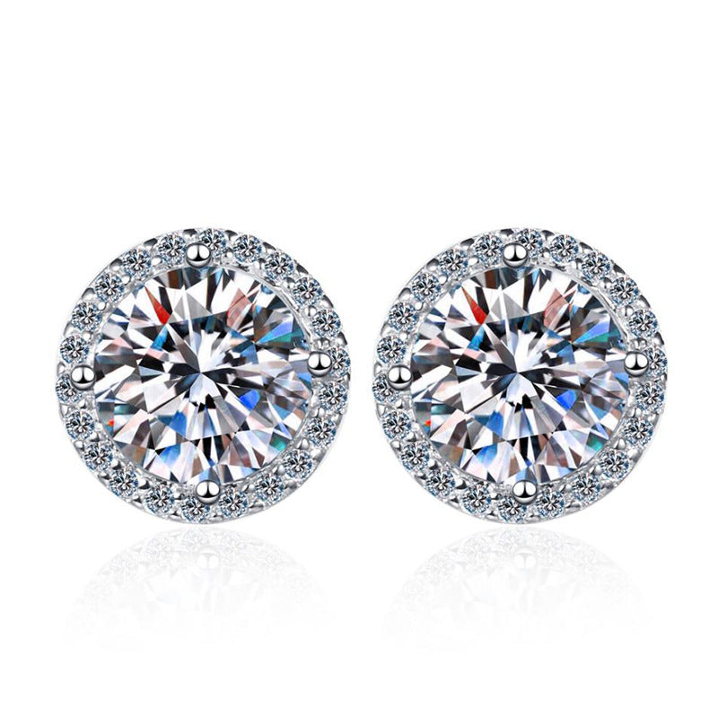 [Leaves]CLASSIC 4-PRONG ROUND MOISSANITE STUD EARRINGS