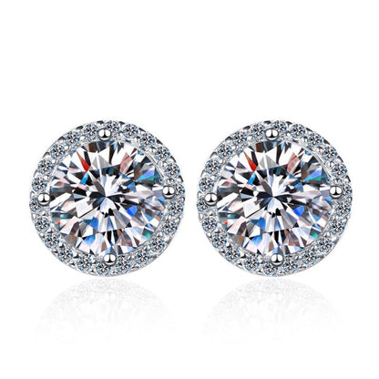 [Leaves]CLASSIC 4-PRONG ROUND MOISSANITE STUD EARRINGS