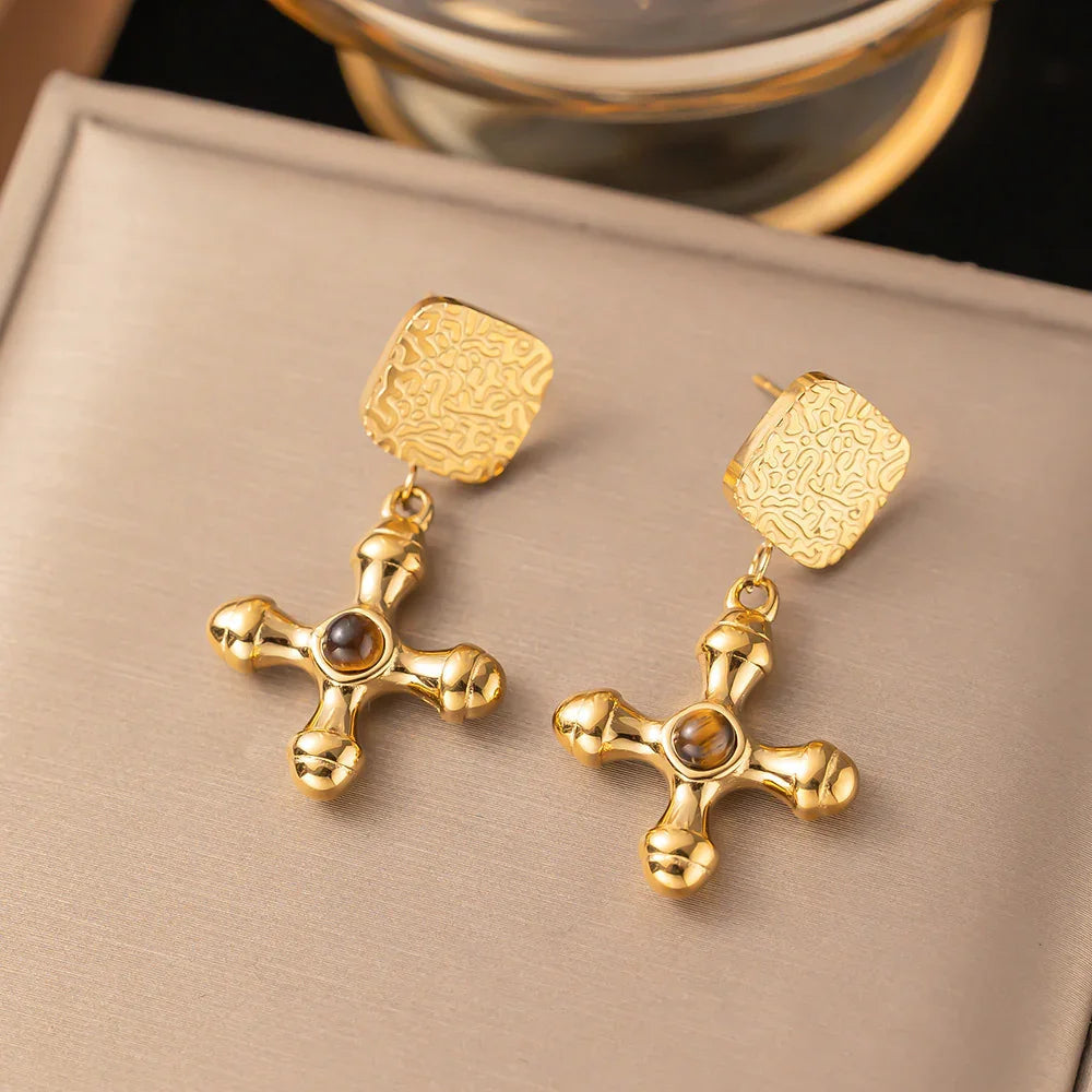 [Royal&Vicky]Della Gold Earrings