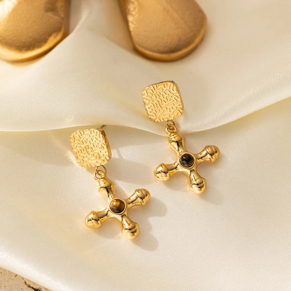 [Royal&Vicky]Della Gold Earrings