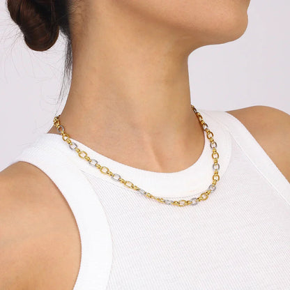 [Royal&Vicky]Addison Two Tone Gold Necklace