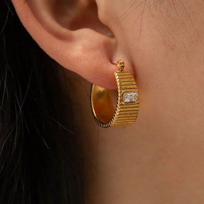 [Royal&Vicky]Carole Gold Hoop Earrings