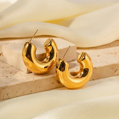 [Royal&Vicky]Natalia Chunky Gold Hoops