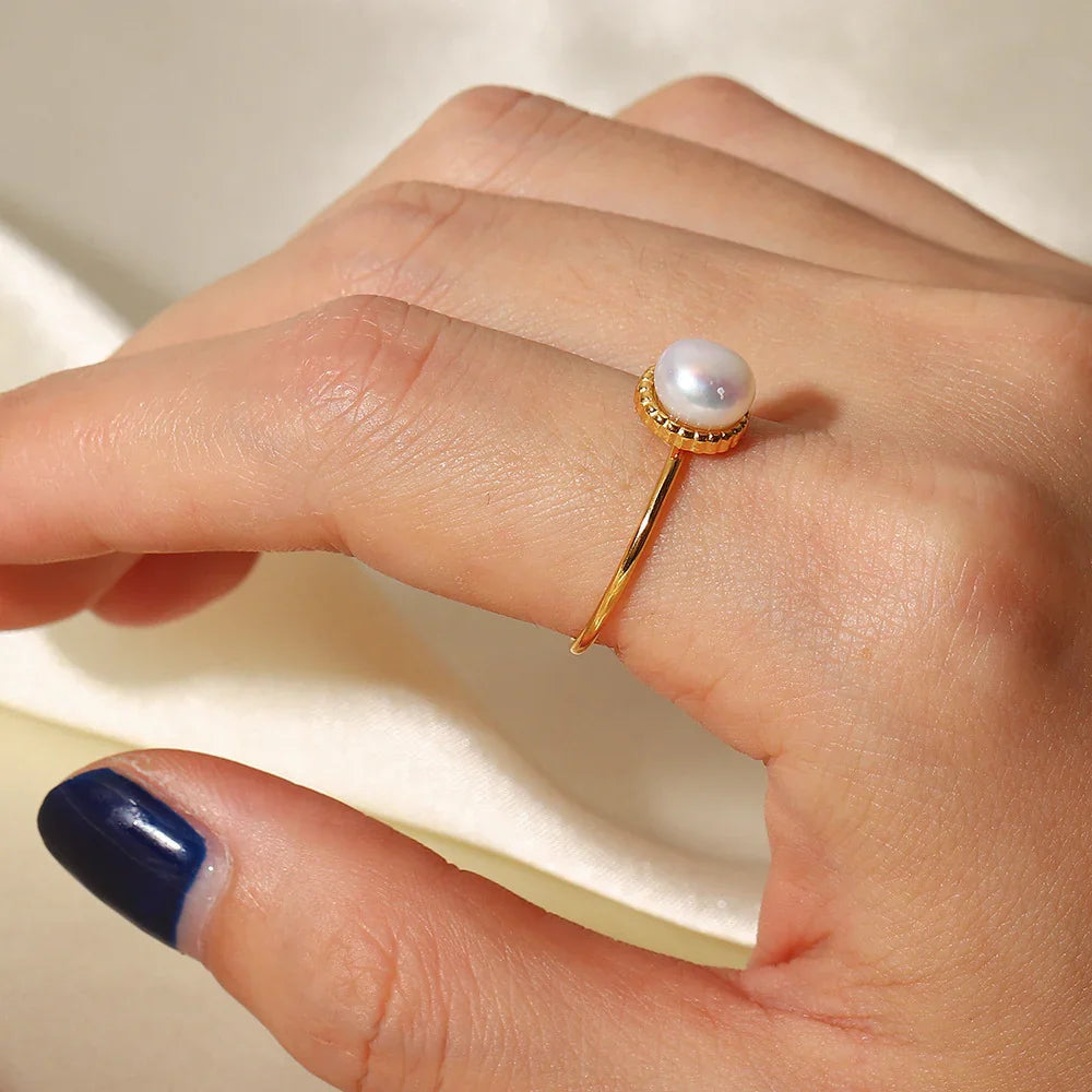 [Royal&Vicky]Solis Gold Pearl Ring