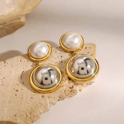 [Royal&Vicky]Avery Pearl Dome Earrings