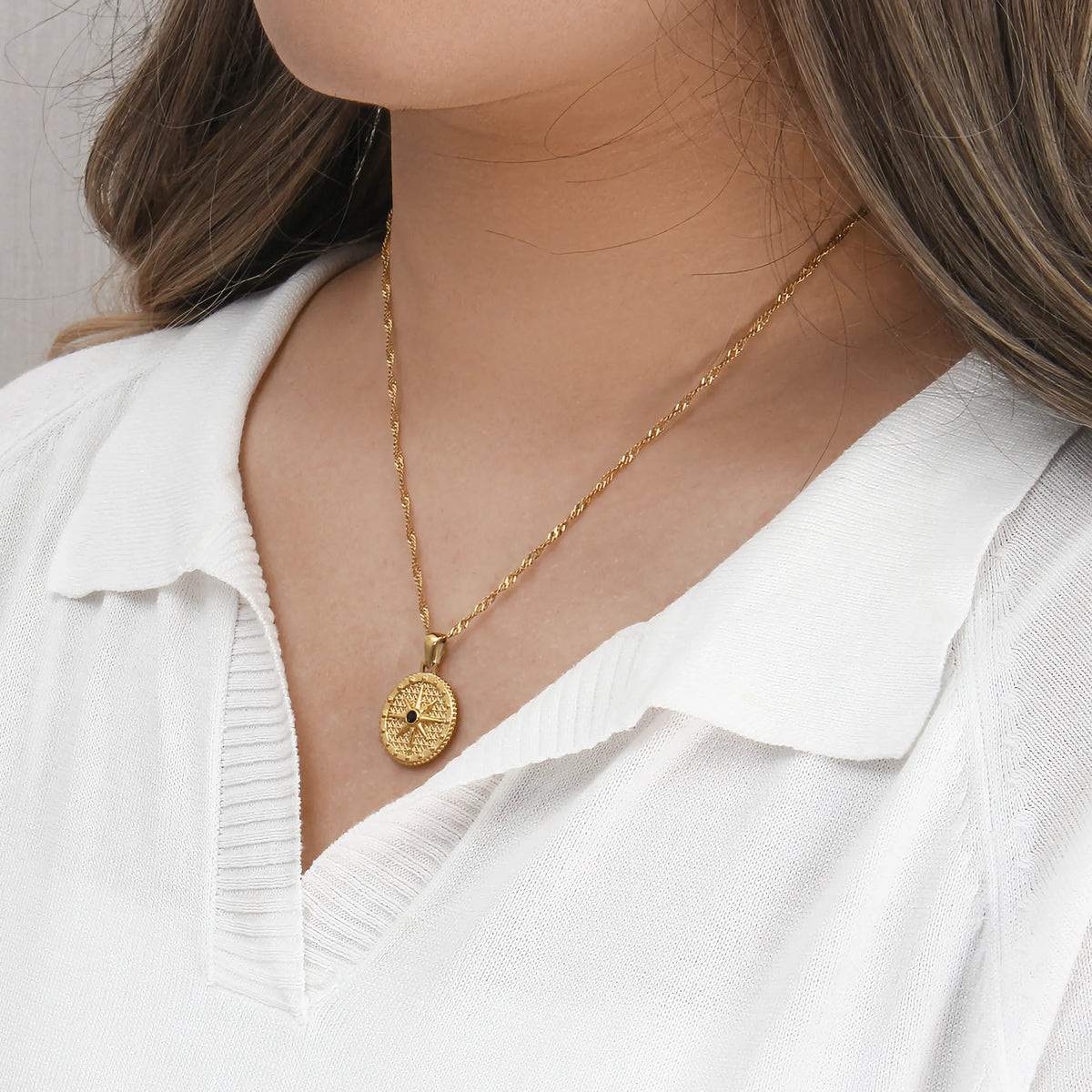 [Royal&Vicky]Ellie Compass Necklace