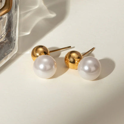 [Royal&Vicky]Nautica Dome Pearl Earrings