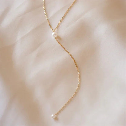 [Royal&Vicky]Beatrice Pearl Tassel Necklace