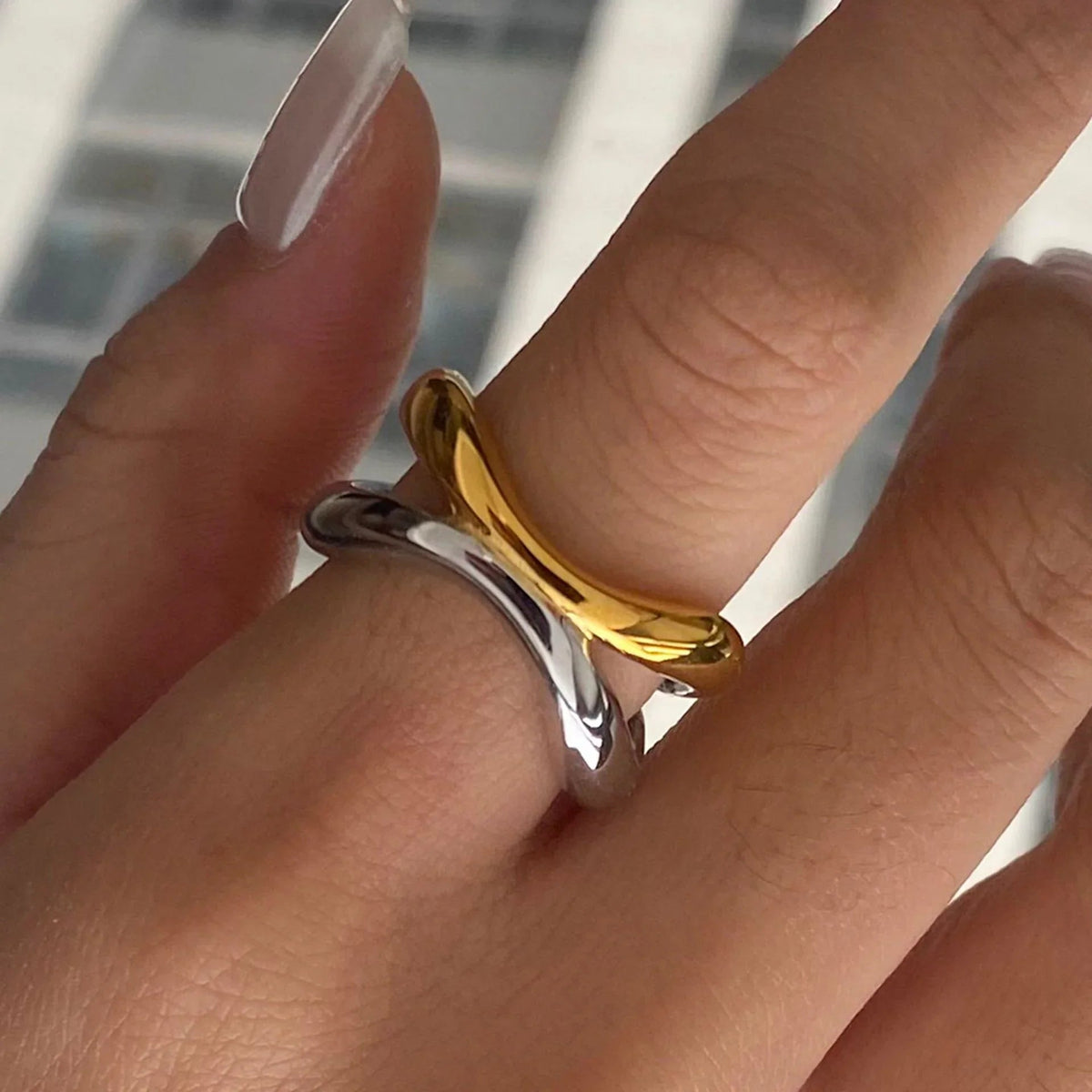 [Royal&Vicky]Deanna Gold Intertwined Ring