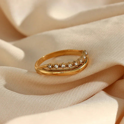 [Royal&Vicky]Adeline Diamond Simulant Gold Ring