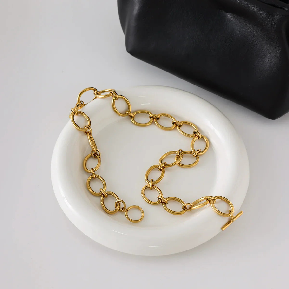 [Royal&Vicky]Cielle Chunky Gold Chain Necklace
