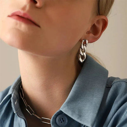 [Royal&Vicky]Giselle Gold Chain Earring