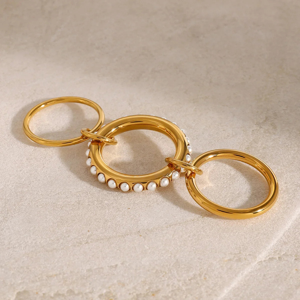 [Royal&Vicky]Mikayla Stacked Freshwater Pearl Ring