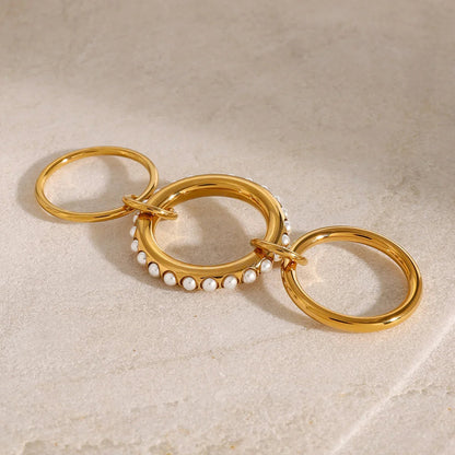 [Royal&Vicky]Mikayla Stacked Freshwater Pearl Ring