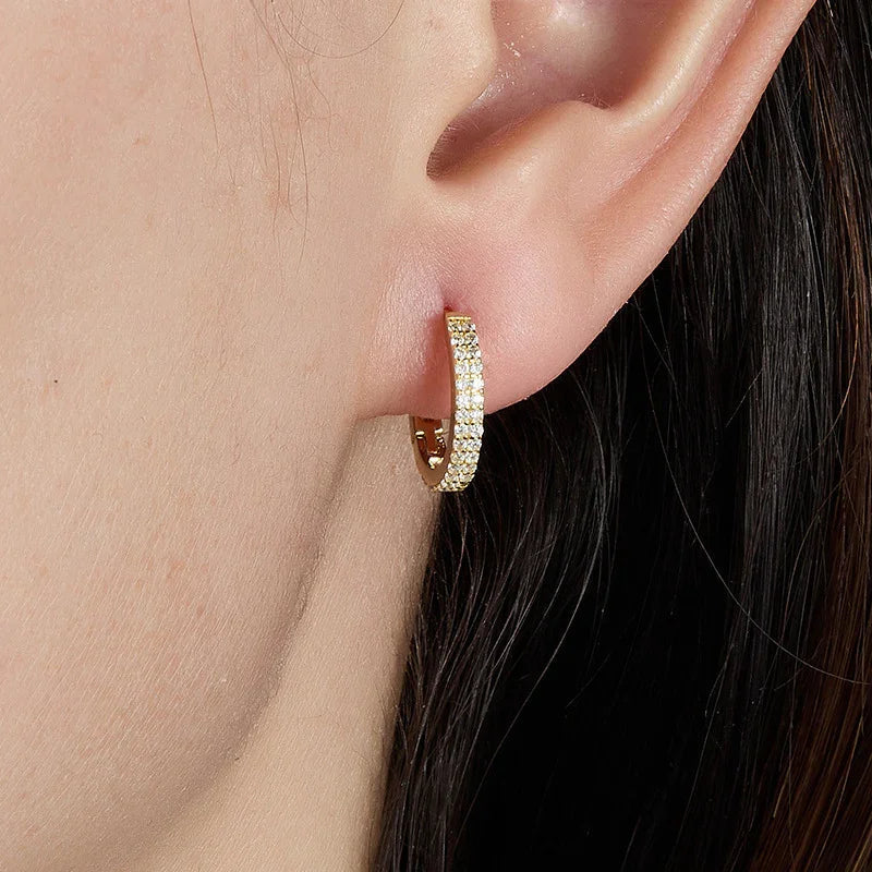 [Royal&Vicky]Cathy Paved Hoop Earrings