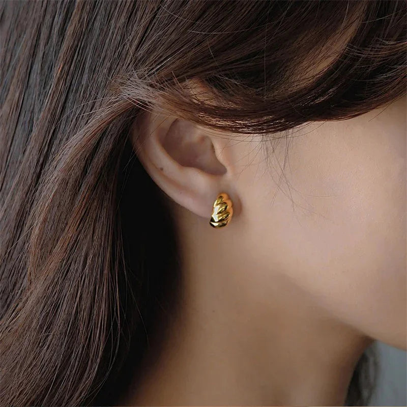 [Royal&Vicky]Croissant Huggie Earrings